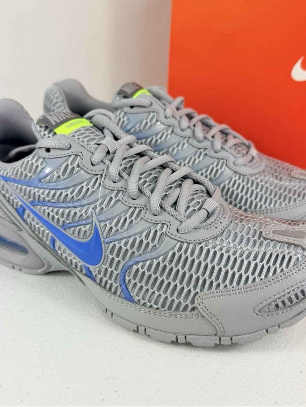 Nike Grey and Blue Men's Athletic Sneakers